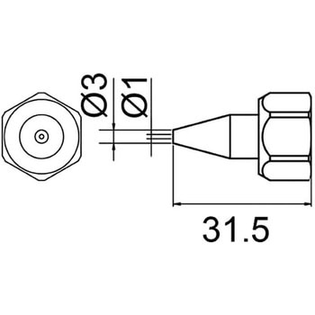 带盖螺母的 N-1 型喷嘴HAKKO白光801-N-1